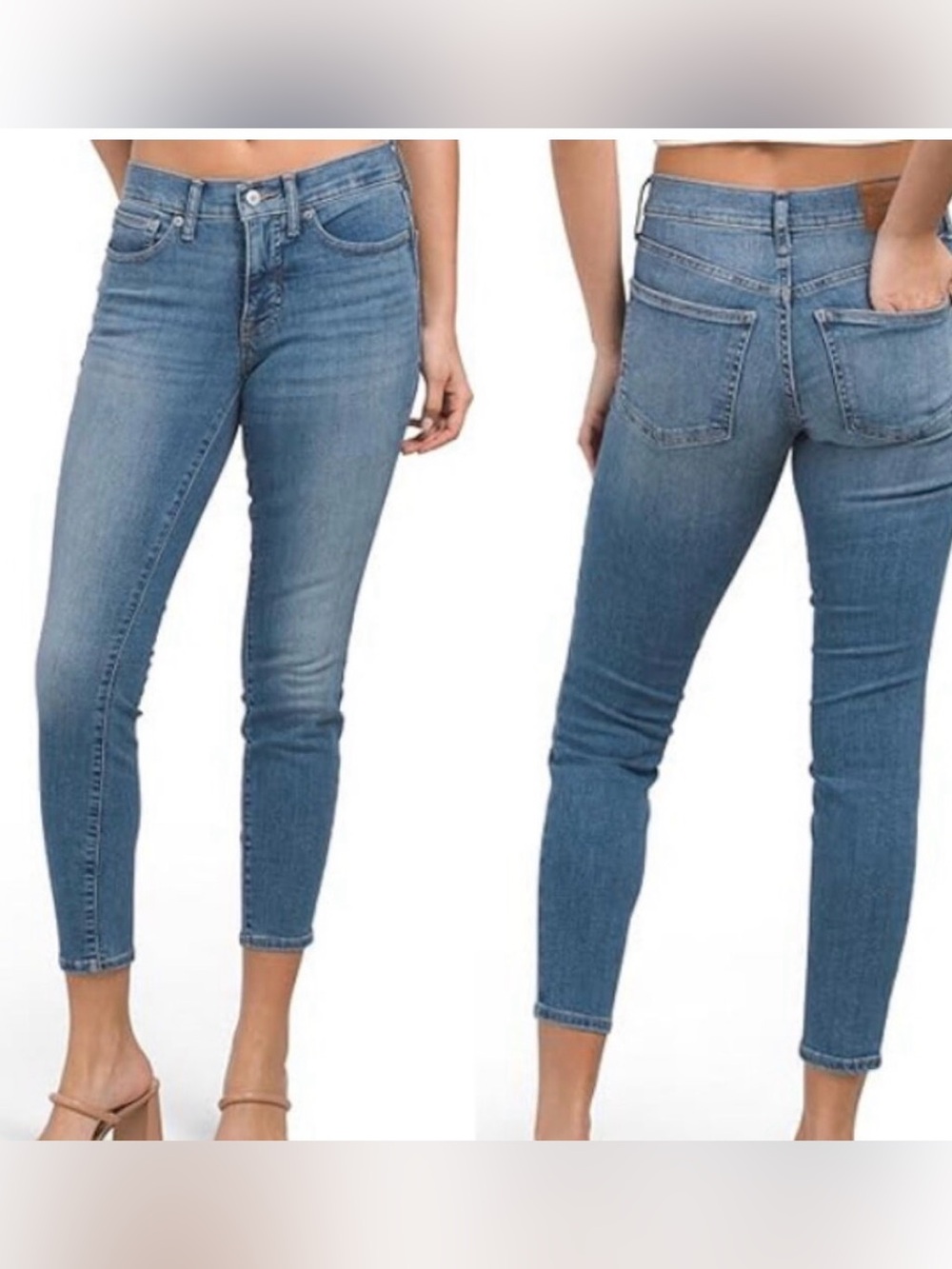 Lucky Brand Mid-Rise Cropped Skinny Jeans - Medium Blue Wash